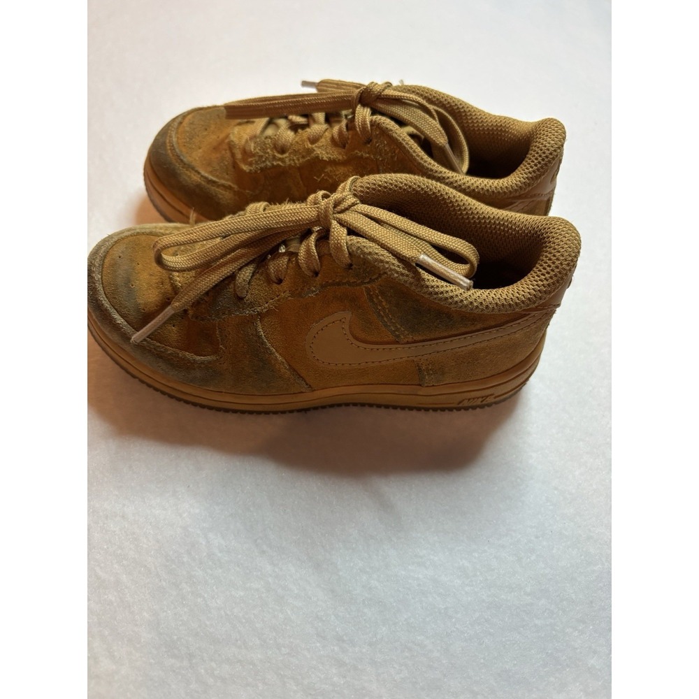 Nike‎ Air Force 1 Low Kids Sneaker Brown Suede Lace-Up US 10C